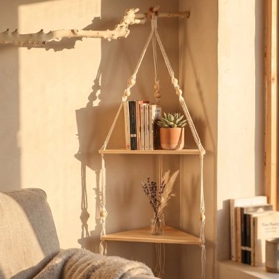 Etagere angle murale embellissante