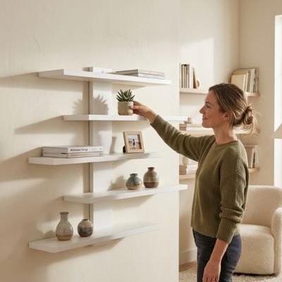 Etagere bois esthetique blanc