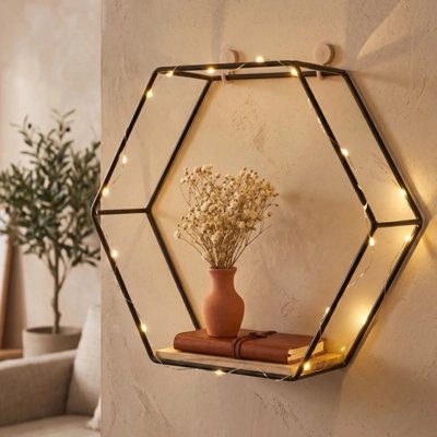 Petite etagere mural lumineuse