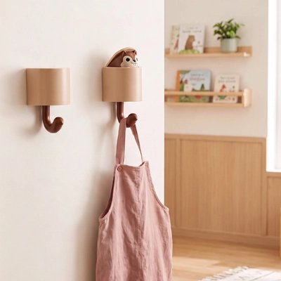 Porte manteau enfant laissant apparaitre un animal
