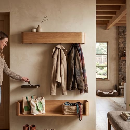 Porte manteau mural bois parfait pour deco
